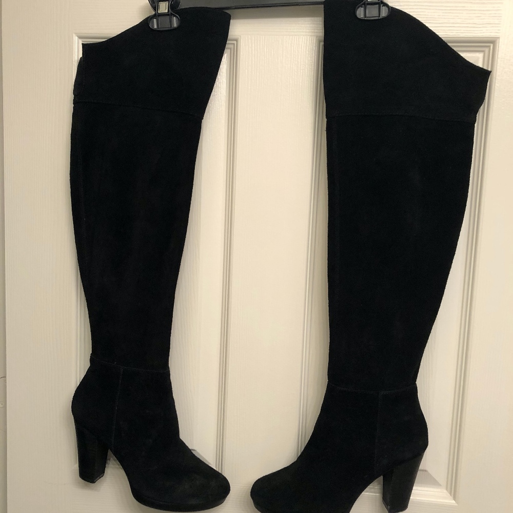 Nine West Knee High Black Suede Boots